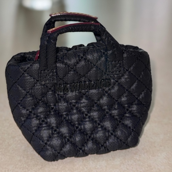 MZ Wallace Micro Mini Black Sutton Metro Wallet Keychain Bag Charm Coin Purse - Picture 2 of 9